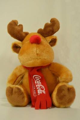 China Promotional Moose Plush Toy Coca Cola Christmas Reindeer Stuffed Animal for sale
