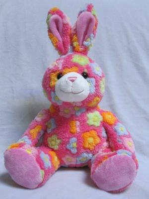 China Rose / Blue Stuffed Easter Bunnies Soft Push Toys Custom Made for sale
