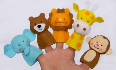 Chine Marionnettes drôles de doigt de feutre d'animal sauvage, marionnettes mignonnes de doigt de singe à vendre