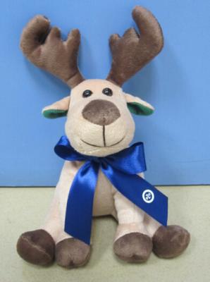 China Big Christmas Plush Toys Moose / Reindeer Stuffed Animals With Ribbon for sale