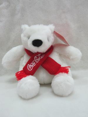 China Coca Cola Polar Bear Stuffed Animal Christmas Plush Toys 16cm Size for sale