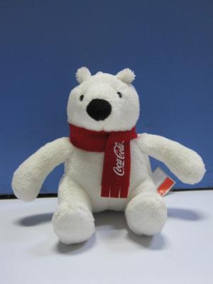 China 12cm Christmas Coca Cola Polar Bear Stuffed Animal Cute Push Keychain for sale