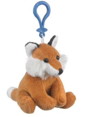 China Customized Brown Fox Stuffed Keychain Small Plush Toys 12cm Size for sale