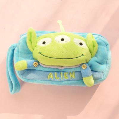 China Stationery Toy Story 3 Alien Plush Pencil Case For Promotion , Blue / Yellow for sale