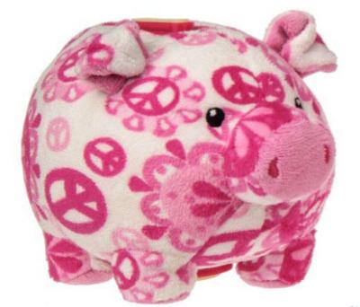 China Fashion Pink Stuffed Animal Piggy Bank Personalized For Coin Collection for sale