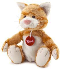 China Promotional Brown Stuffed Animal Toys Cat Plush with Badge , Sitting Pose for sale