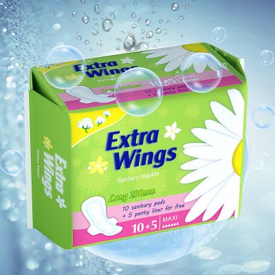 China High Absorb Cotton Night Use Sanitary Napkin 280mm Period Pads With Wings for sale