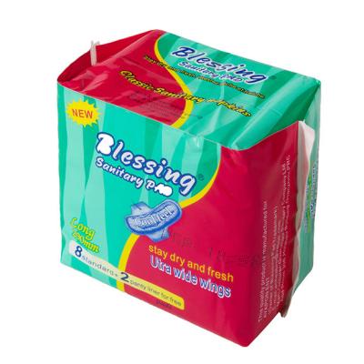China Mint Flavor Disposable Sanitary Napkin Women Super Absorbent Period Pads ISO9001 for sale