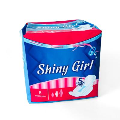 China Hot Sale Oem Brand High Absorbent  Cotton Blue printing Sanitary Napkins In China Factory for sale