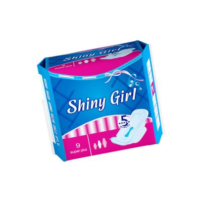 China Feminine Hygiene Products Cotton Regular Winged Sanitary Pad Blue Printing Strip Cheap Sanitary Napkins Towels for Women for sale