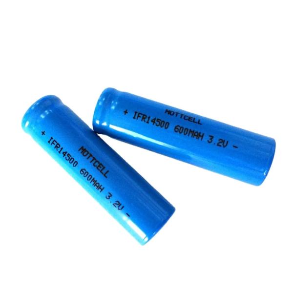 Quality Lifepo4 Cell IFR14500 3.2v 500mAh 600mah Lithium Rechargeable Battery For Solar for sale