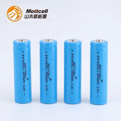 China 3.2V 600mah Batería de litio de cilindro recargable IFR 14500 Para cepillo de dientes eléctrico en venta
