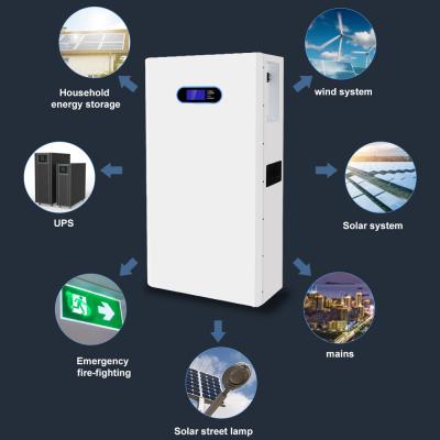 China 48V 100ah 200ah Lithium Wall Mounted LiFePo4 Battery 5kw 10kw Solar Energy System for sale