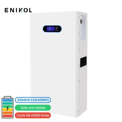 China Powerwall 10kw Solar Power System Lifepo4 48V 200ah Lithium Battery Wall Mounted for sale