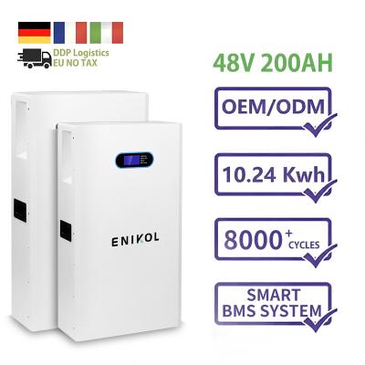 China Household Lifepo4 Batería solar montada en la pared 200ah 48V Batería de litio 10kwh en venta