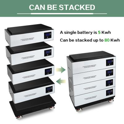 China Rack Modular 48v Lifepo4 Battery 10kwh 20kwh Solar Energy Stackable Home Battery 51.2v en venta
