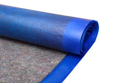 China Subcamada de espuma de feltro de 4 mm sobreposta de base azul para piso laminado à venda