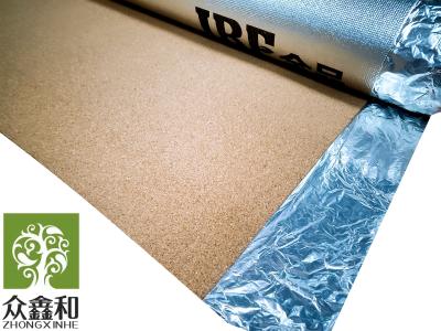 China High End Aluminum Foil  2mm Cork Floor Underlayment Eco Friendly For Wood Floor for sale