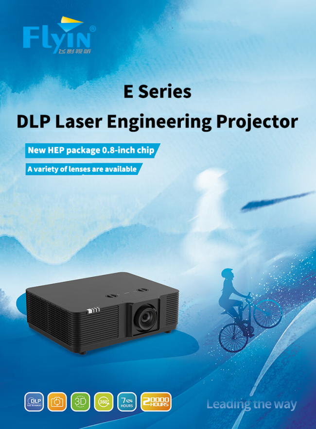 Flyin 5500 Lumens DLP Laser Projector with WUXGA Resolution and 4K Active 3D Support 0.8 DMD Chip Manual Focus Lens Shift