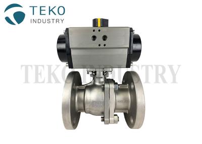 China Stainless Steel 150# FB 3PC Flanged Ball Valve Air Actuated With ISO 5211 Mounting for sale