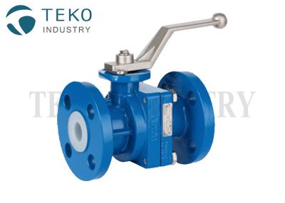 China Two Piece Body Full Bore PTFE Lined Ball Valve Manuel Operation for sale