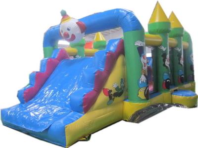 China Happy Clown Kids Inflatable Dry Slide Fire Resistance Colorful EN14960 for sale