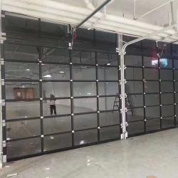 中国 Full Vision Customized Modern Fully Transparent Insulated Segmented Elevated Aluminum Frame Transparent Garage Door 販売のため