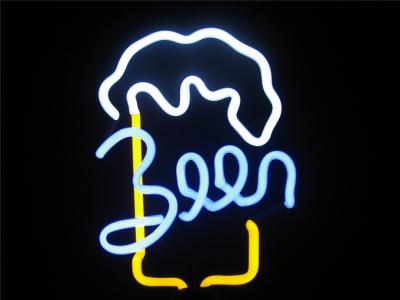 China Hand Crafted Cold Beer / Martini Cocktail Neon Sign With Black Table Top Base for sale