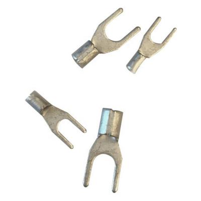 China SNB Series Non Insulated Spade Terminal Copper Fork Connector U Type Cable Lugs for sale