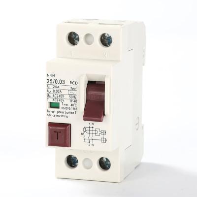 China Ac Type Residual Current Device 63a 0.03a Rcd Nfin 30ma 100ma 300ma 2p 4p for sale