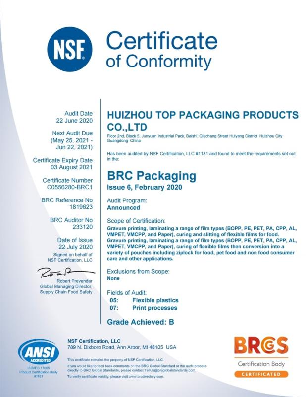 NSF - Huizhou Dingli Packaging Products Co., Ltd.