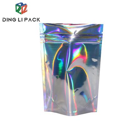 China Plastic Aluminum Foil Stand Up Zipper Pouches Holographic For Body Scrub Cosmetic for sale