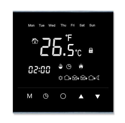 China 7- Days Programmable Touch Screen Room Thermostat Durable With Glass Panel for sale