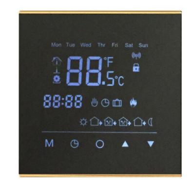 China LCD Digital Touch Screen Ac Thermostat Temperature Controller Black Color for sale