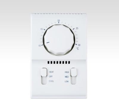 China Heating / Cooling Fan Coil Room Thermostat 50/60HZ Flush / Wall Mounting Type for sale