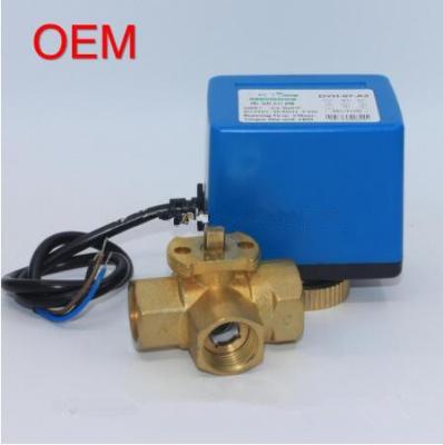 China HVAC System Brass Electric Ball Valve / 3 Way Motorised Valve 50Hz Frequency for sale