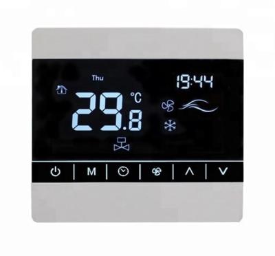 China Programmable Fan Coil Touch Screen Thermostat With Large LCD Screen Display for sale