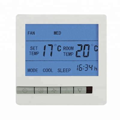 China Large Display Remote Control Digital Room Thermostat For Fan Coil Unit for sale