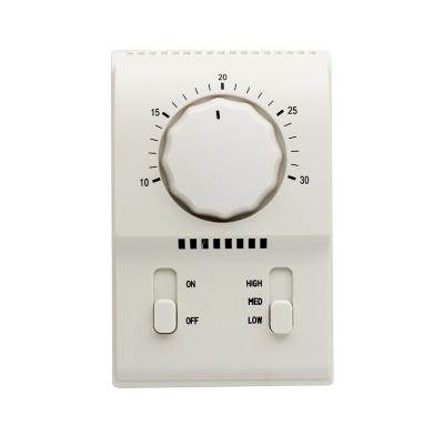 China Mechanical Style Programmable Fan Coil Thermostat Temperature Controller 128*84*48mm for sale