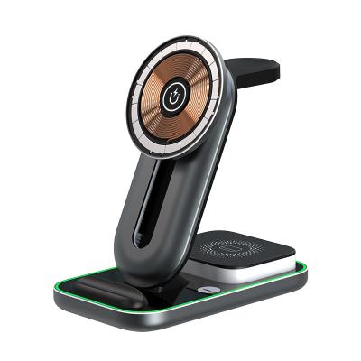 China ABS PC Wireless Phone Holder 4 In 1 Magnetic Wireless Charger For Phone for sale