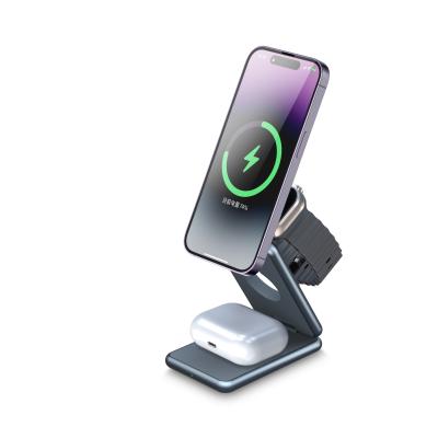 China Aluminum Alloy Metal Wireless Charging Holder 15w  Phone Charging Stand For Watch for sale