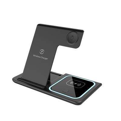 China 5 In 1 Holder Wireless Charging Stand For Apple Android 15W With LED Light for sale