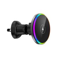 Quality 15W Convenient Car Wireless Charging Car Phone Mount With Ambient Light for sale