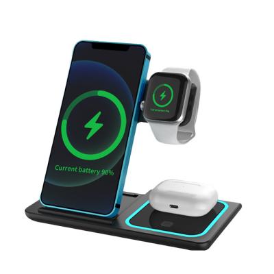 China Smart Chip Foldable Travel Wireless Charger Horizontal Vertical Wireless Charger for sale