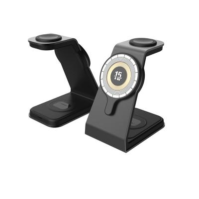 China SC022 Multifunctional Magnetic Wireless Phone Charger Stand Phone Airpods And Watch Charger for sale