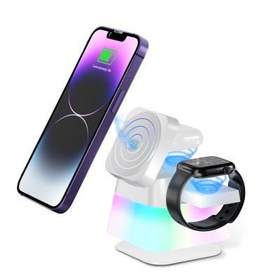 China Magnetic Wireless Charger Station USB C Port Foldable Design 4 In 1 Charging Hub for sale