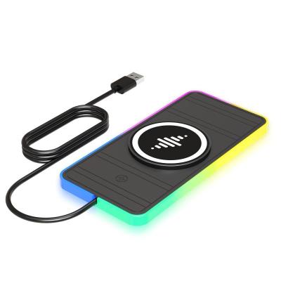 China Black RGB Car Wireless Charging Pad For Apple IPhone/Watch 9V/2A Input Power Protection en venta