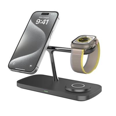China Zinc Alloy Material Exclusive Patented QI Certified Wireless Charger Stand For Iphone Earphone IWatch Fast Phone Charger for sale