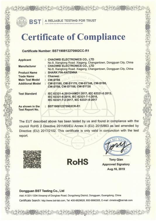 RoHS - Shenzhen Leadsign Automotive Electronics Co,.Ltd