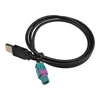 China Código de Z à alta velocidade de múltiplos propósitos do contato de bronze dos pinos do cabo 4 de FAKRA USB à venda